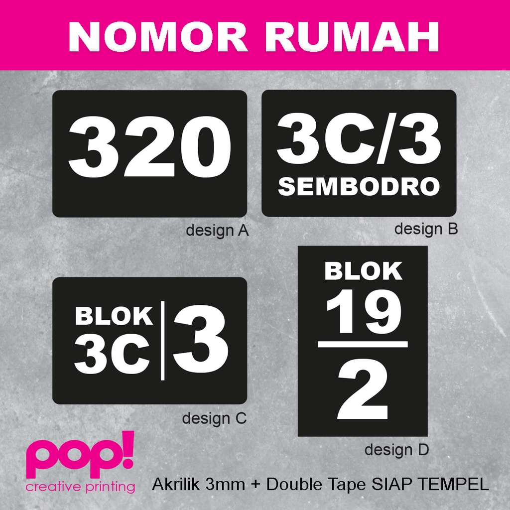 Jual Nomor Rumah Akrilik Timbul Print Uv Plat Nomor Acrylic Bagus