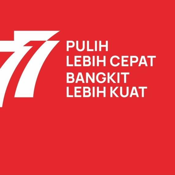 baju kaos polo kerah HUT RI 77 INDONESIA PULIH BANGKIT RESMI pria - XL