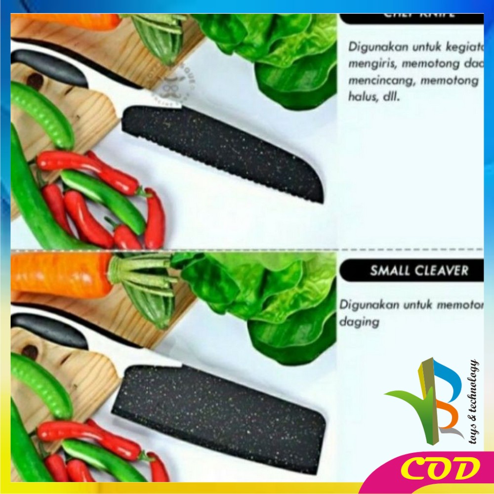 RB-C443 Pisau Dapur Set 5in1 Multifungsi / Pisau Keramik Serbaguna Pengupas Buah Dan Sayur Kitchen Knife Set Ceramik Peeler