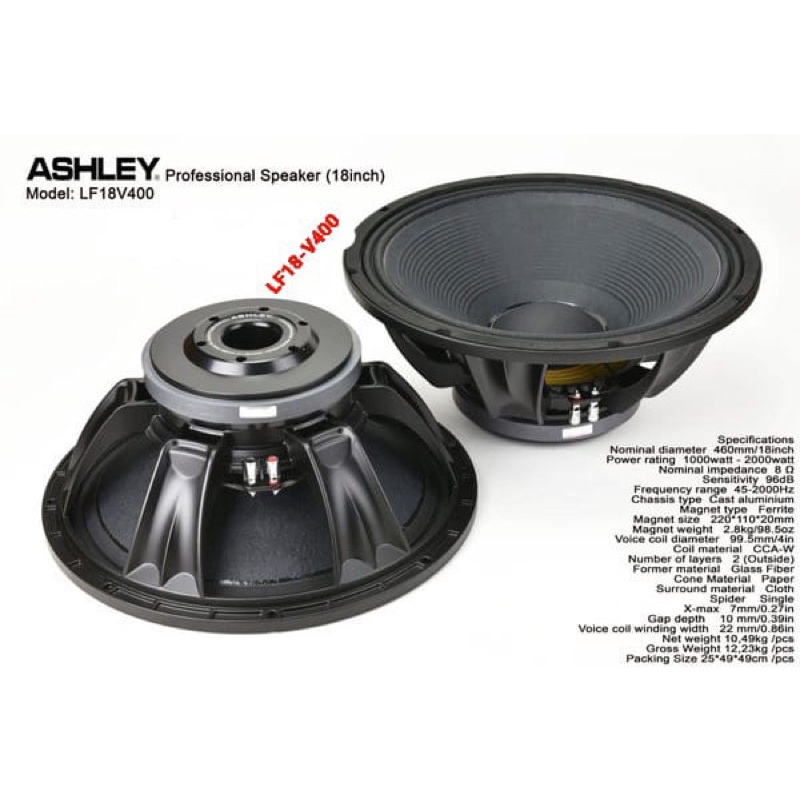SPEAKER ASHLEY 18V400 18 INCH ORIGINAL