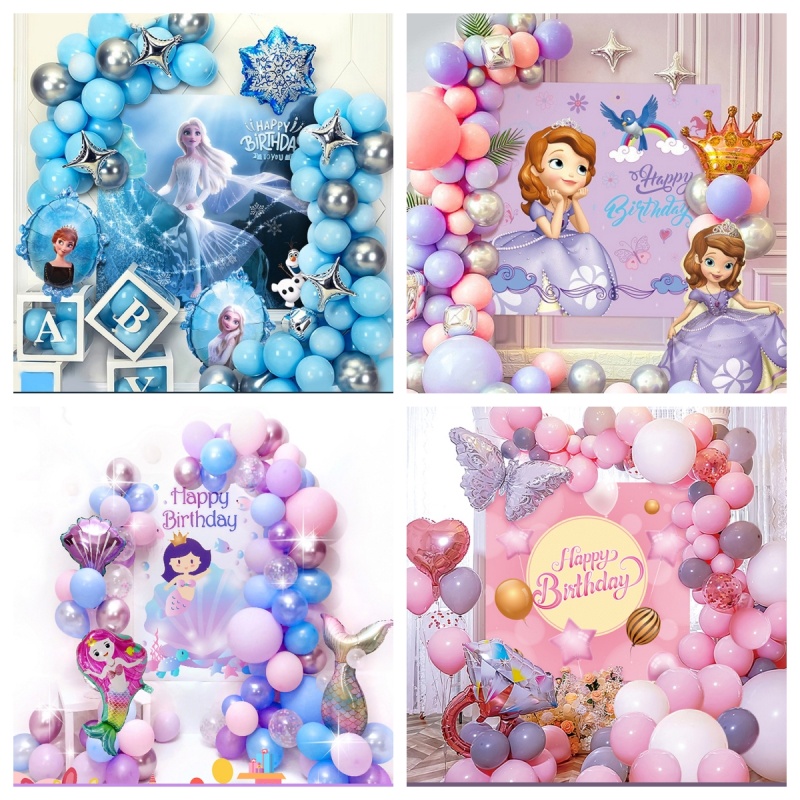 Paket Set Balon Ulang Tahun Dekorasi Balon Peralatan Pesta Pesta Ulang Tahun Untuk Anak -anak