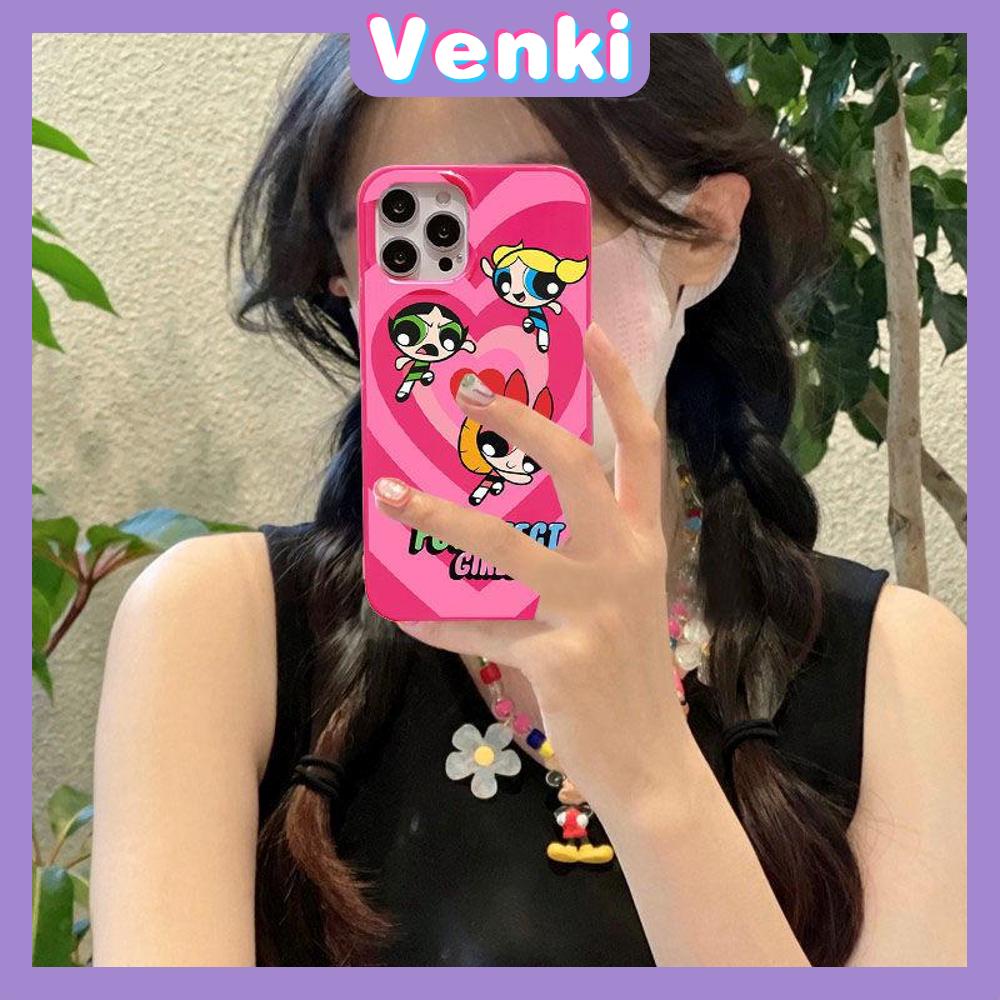 Case iPhone 14 Pro Max TPU Soft Case Cartoon Cute Powerpuff Girls Glossy Pink Candy Case Camera Protection Shockproof For iPhone 14 13 12 11 Plus Pro Max 7 Plus X XR