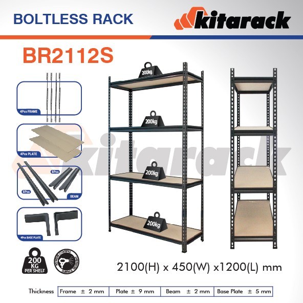 BR2112S KITARACK BOLTLESS RACK 2100 x 450 x 1200MM