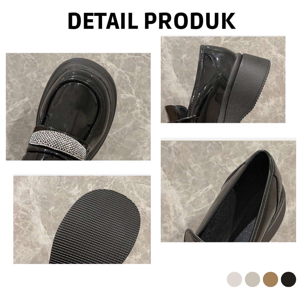 Sepatu Docmart Perempuan Simple Sepatu Kerja Wanita Les Blink Classy Look Women Loafers SK-035