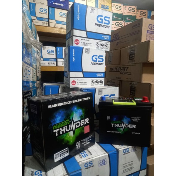Aki kering mobil honda hrv, crv,accord ns60ls 46b24ls 12v 45ah massiv thunder