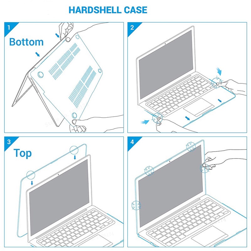 MacBook Case Bening/Case Clear/Transparan | Air Pro13 15 16 Inch M1 Hardcase Touchbar Retina 2021 2020 2019 2018