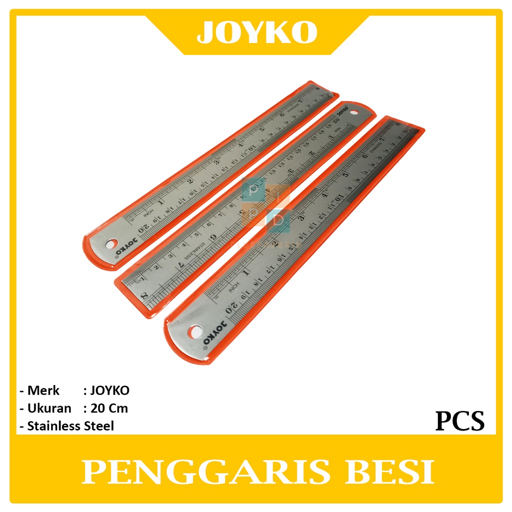 

JOYKO - Ruler Stainless / Penggaris Besi 20 Cm - Pcs