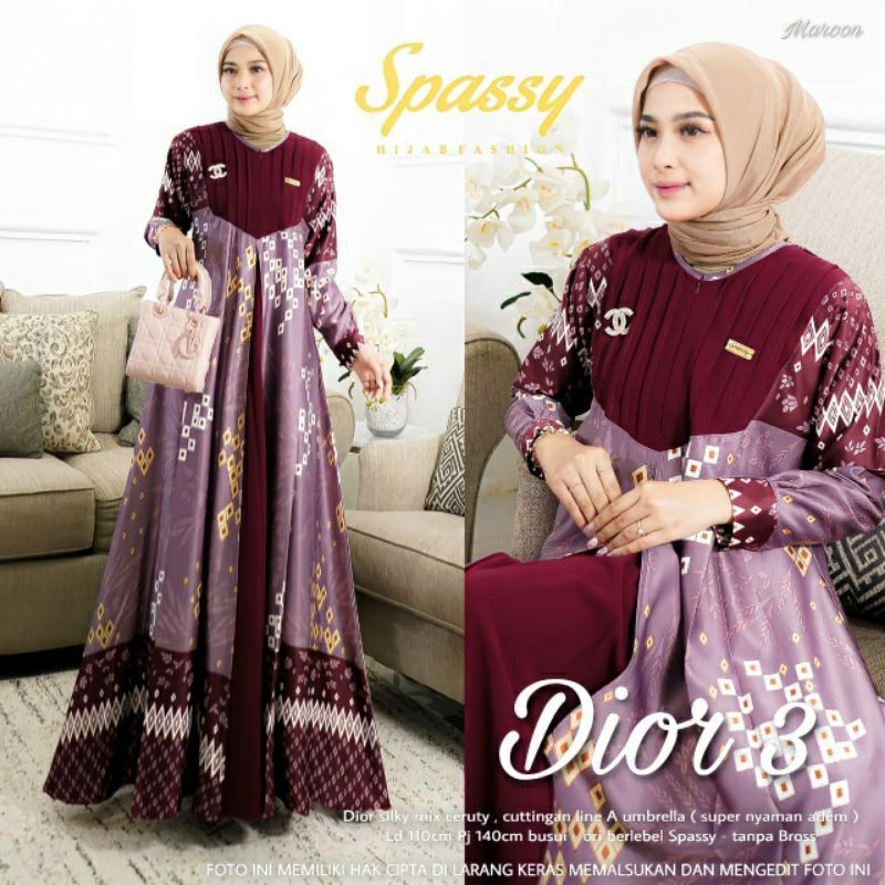 Dior silk gamis dior silk mix ceruty label premium