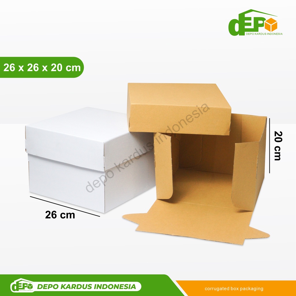 

Depo Box 26x26x20 cm (Pelangi 1 Top/Bot) Tart/Puding/Kardus/Karton/Paking/Hampers