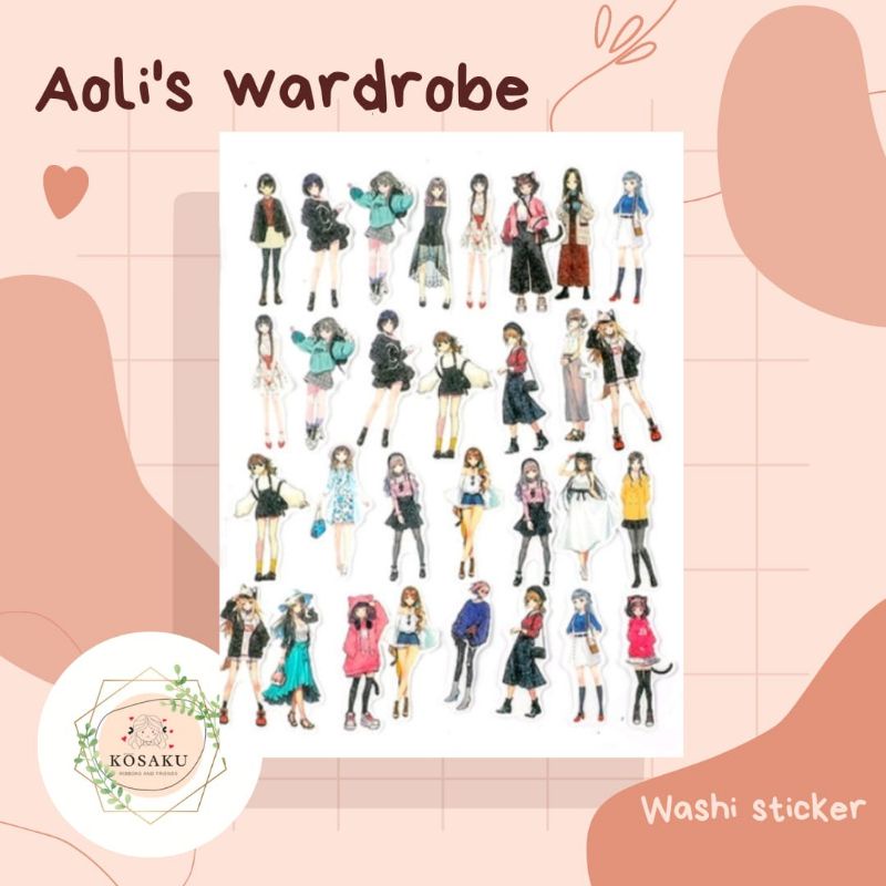 

Aesthetic stickers deco sticker bujo stickers variant aoli's wardrobe