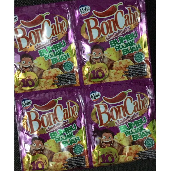 Kobe BonCabe Bumbu Rujak Buah Sachet 7gr Sambal Tabur Bon Cabe