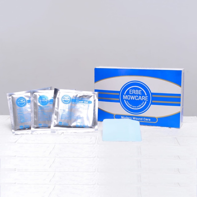 SheetGel hidrogel dressing 10x10 cm erbemowcare ( luka terasa dingin ) , hidrogel lembaran , silicon