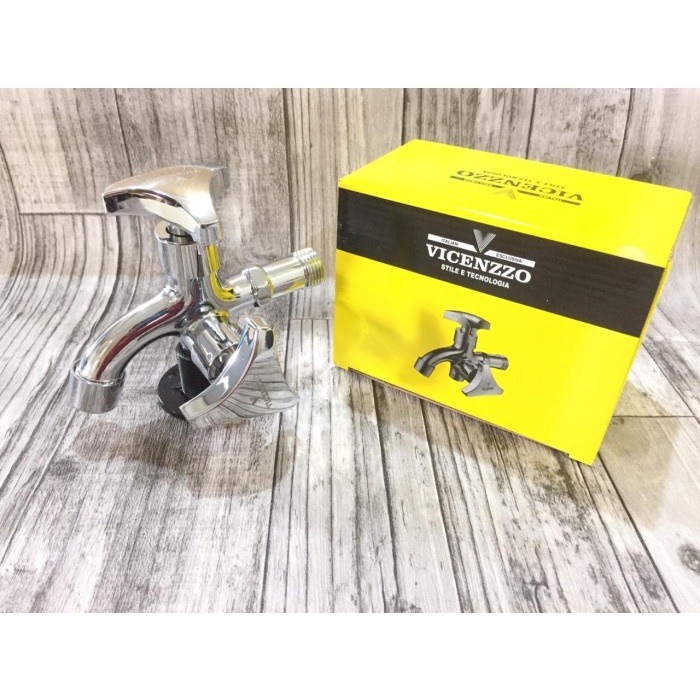 Kran Air Cabang Double Shower Vicenzzo 1/2" / Bak Mandi / Shower / Tembok / Kamar Mandi / Bath Tub /
