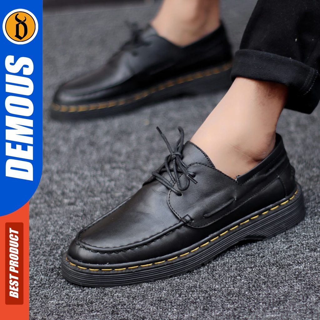 DEMOUS Isami - Sepatu Boots Docmart Pantofel Formal Kulit Asli Kerja Pria