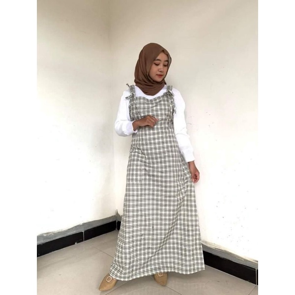 OVERALL KOTAK ANGGUN OVERALL/ JUMPSUIT OVERALL/ OVERALL KOTAK BAHAN KATUN YANDERD BY ABIDAH GALLERY