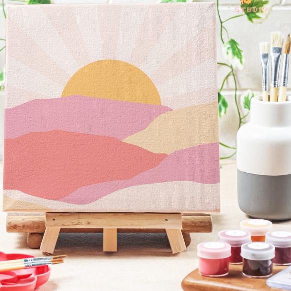 

Paint by number lukisan sunrise canvas 20x20 cm - 15x15cm