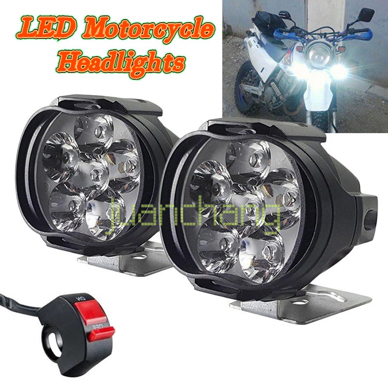 1 Pc Lampu Kabut Depan 6 LED 1500LM Tahan Air Dengan Saklar Untuk Sepeda Motor Skuter