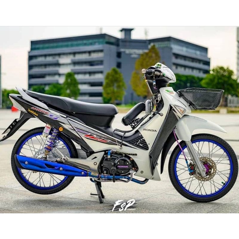 STRIPING STICKER WAVE 125 STICKER SUPRA X 125 VARIASI WAVE SILVER HITAM