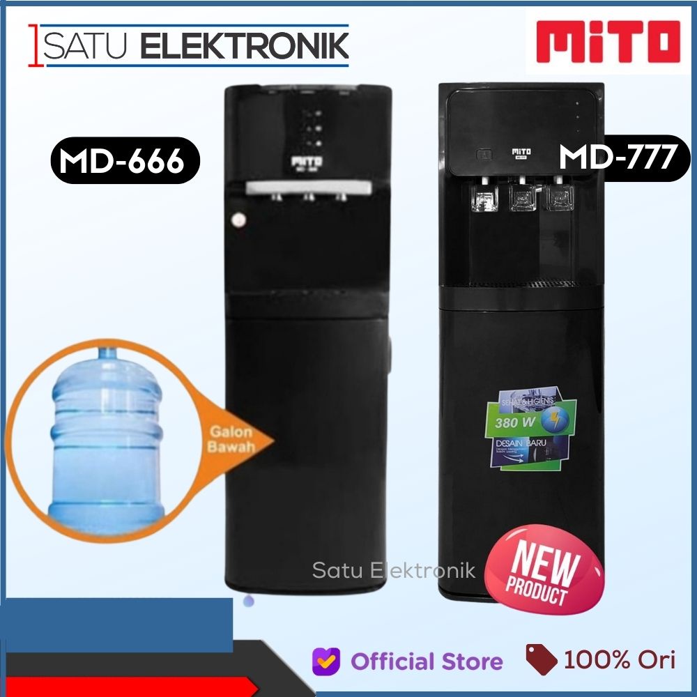 Mito MD666 Water Dispenser Galon Bawah (3in1 Hot Normal Cool, Low Watt) Dispenser Air MD 666 dan versi terbaru MD777