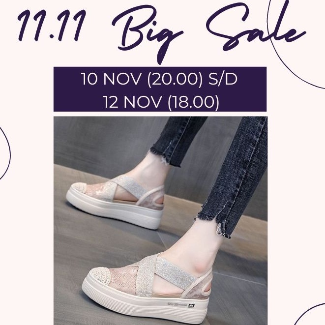 Sepatu Wedges Wanita 1396  X Mesh Wedges