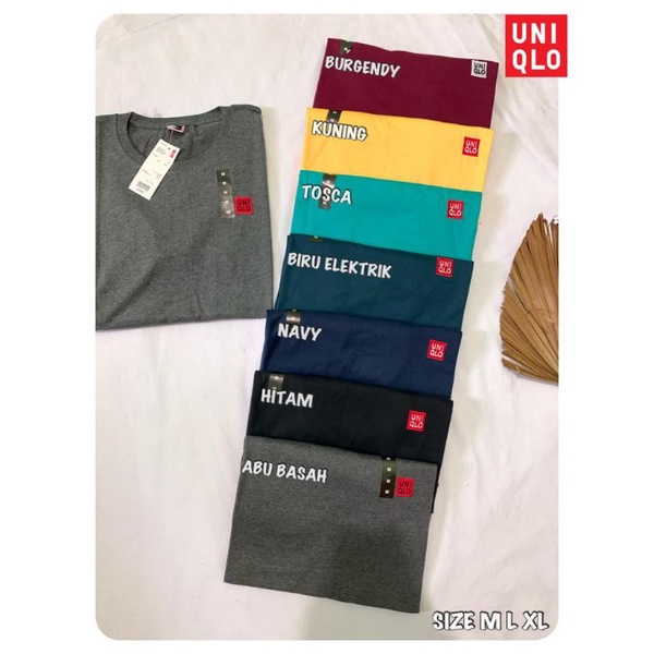 Kaos Logo Uniqlo Bordir | Kaos Lengan Pendek  | Kaos Unisex