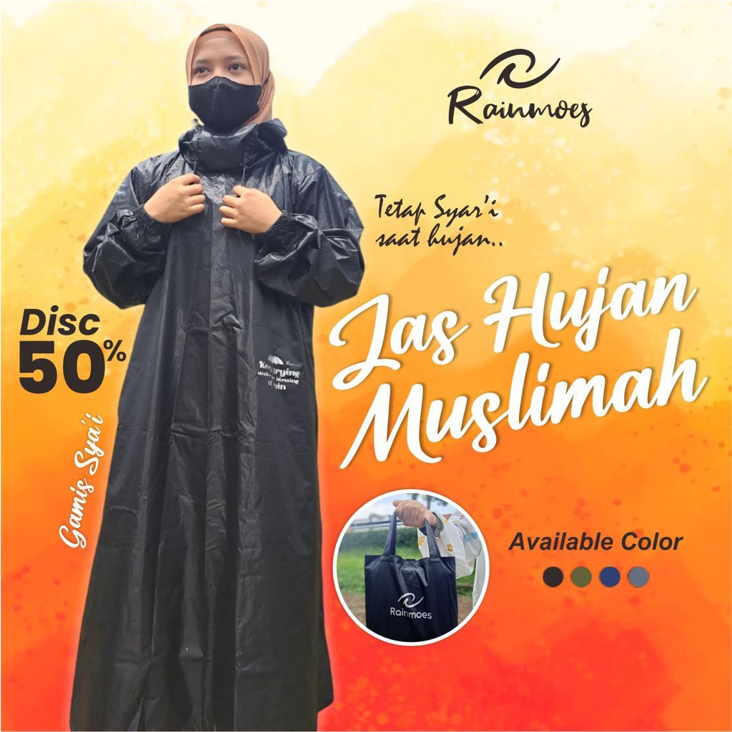 Jas Hujan Wanita Muslimah Jas Hujan Gamis Jas Hujan Murah Jas Hujan Syari Jas Hujan Jumbo Cewek Mant