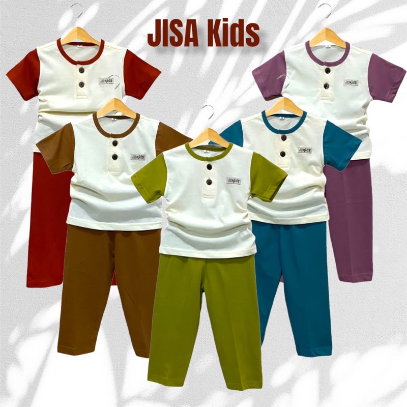 JISA Kids - Baju Anak / Setelan Anak Kombinasi Warna Kiano Kancing Depan Mirror Libby Kids