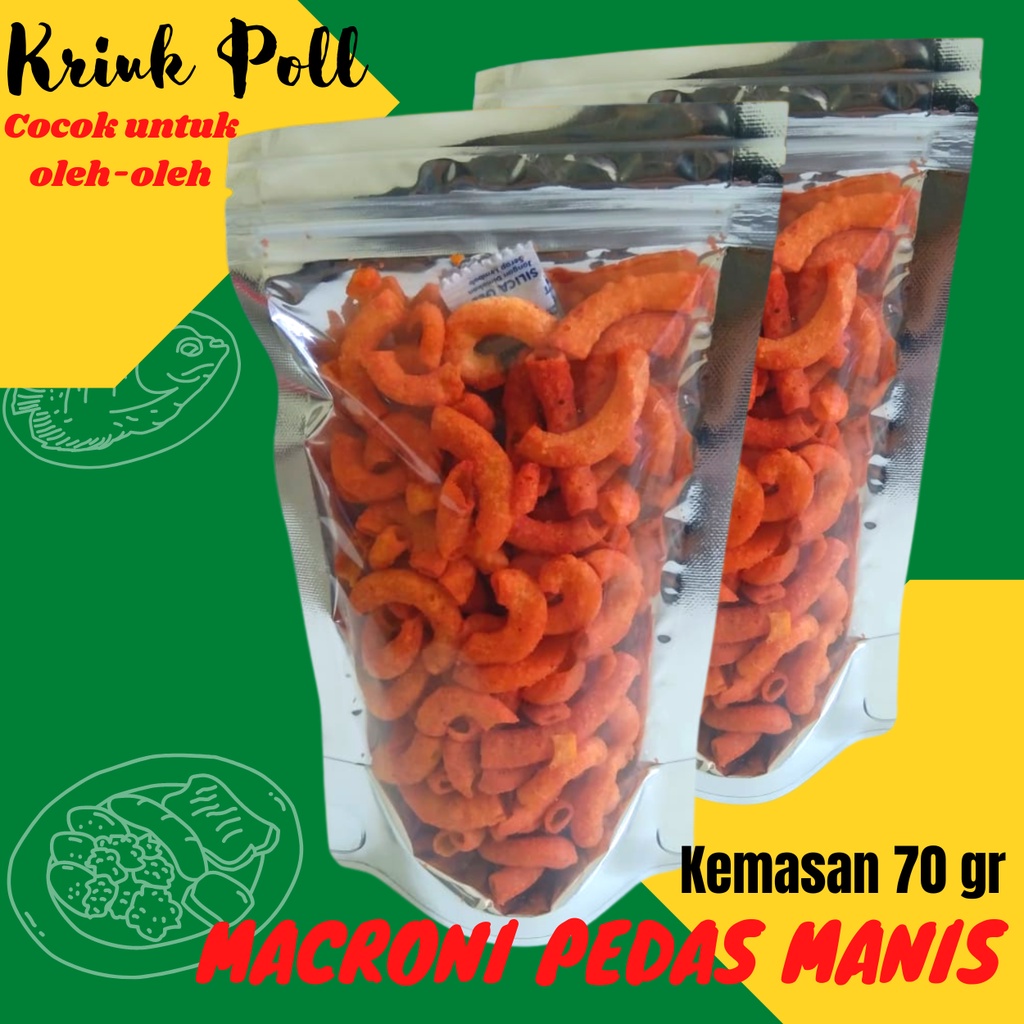 

Camilan Macroni / Makroni Pedas Manis Gurih Kemasan 70 gr LAUX PAUX SUROBOYO DIJAMIN MUANTEB POLL