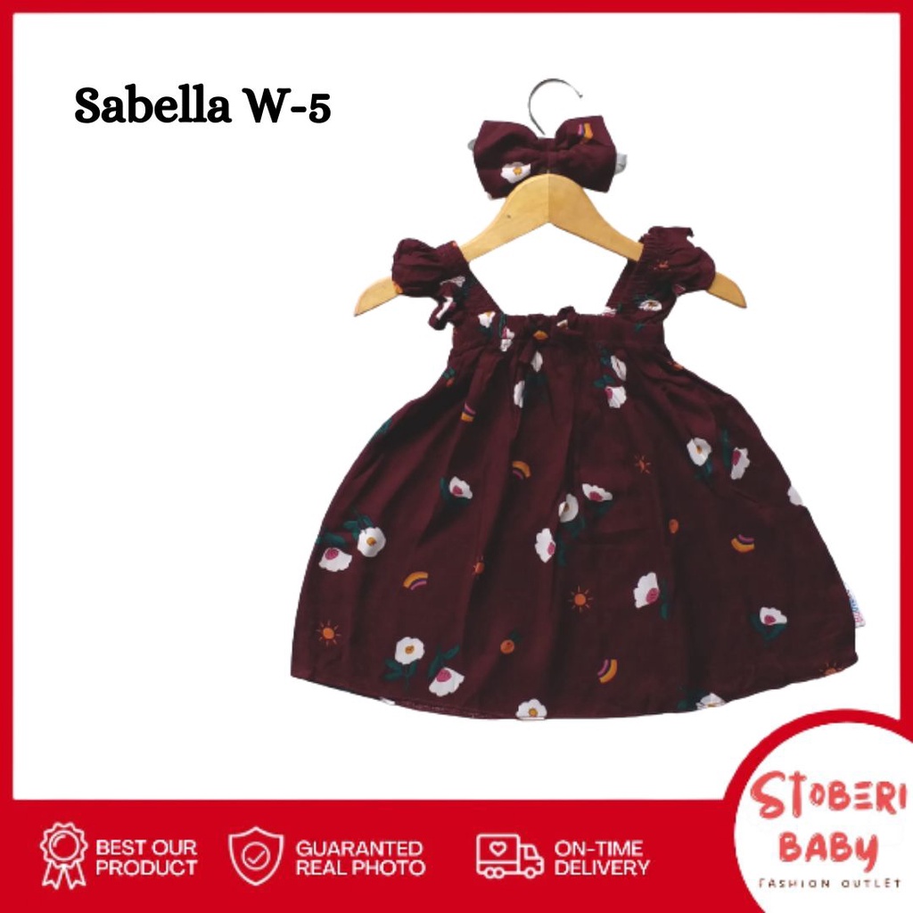 stoberi baby - BBB DRESS SABELLA dress anak perempuan bayi motif bunga lucu free headband