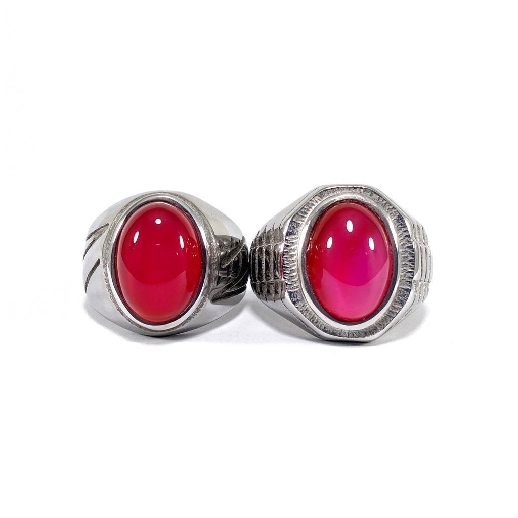 Cincin Titanium Natural Red Baron Merah Cabe