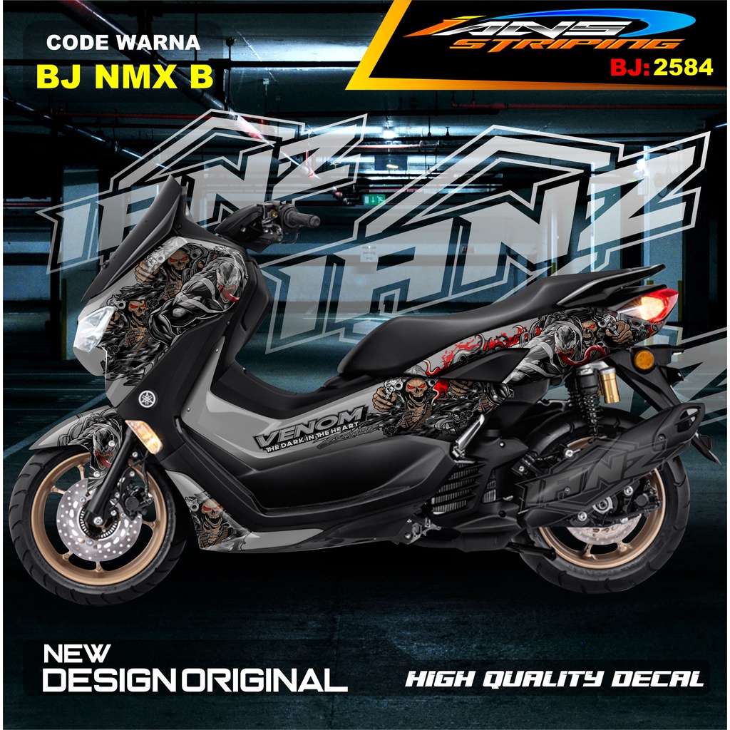 DECAL STIKER NMAX FULL BODY ANIMASI VENOM / STICKER VARIASI ALL NEW NMAX TERBARU  / STICKER NMAX OLD