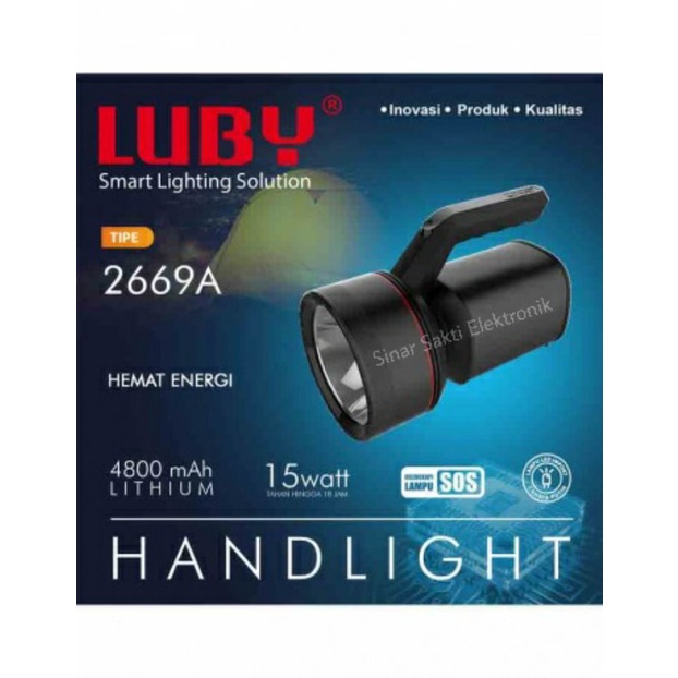 Senter Led Emergency Luby L 2669 15W 15 Watt Darurat Cas Besar Jarak Jauh Satpam Hansip