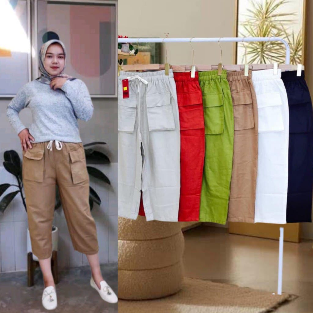 COD - Riri Pocket Pants - Pocket Culotte Pants - Celana Wanita Terbaru - Celana Kekinian - Celana Wa