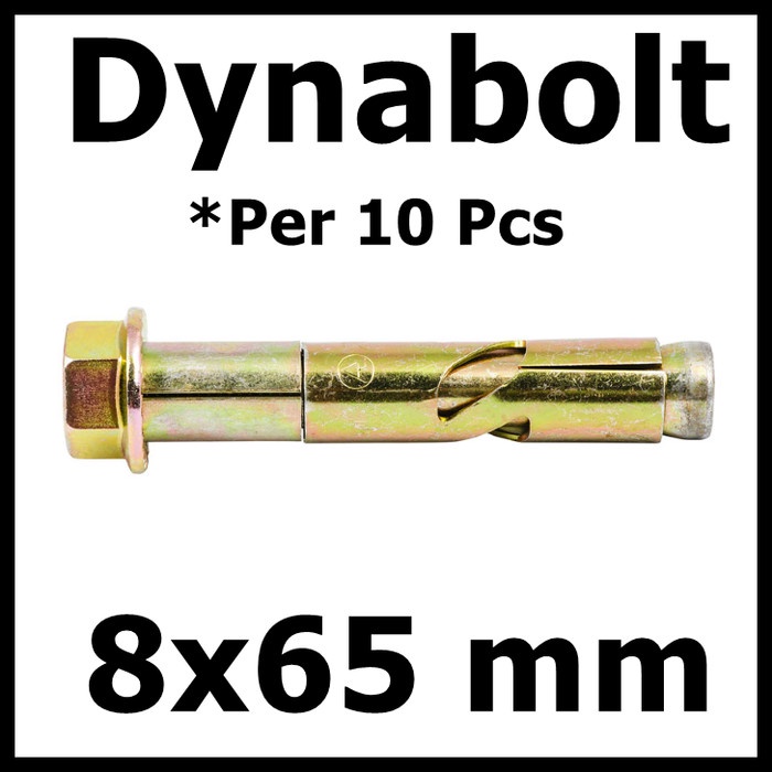 Per 10 Pcs Baut Tanam Tembok Dynabolt Dyna Bolt 8 x 65 mm 8x65 10Pcs