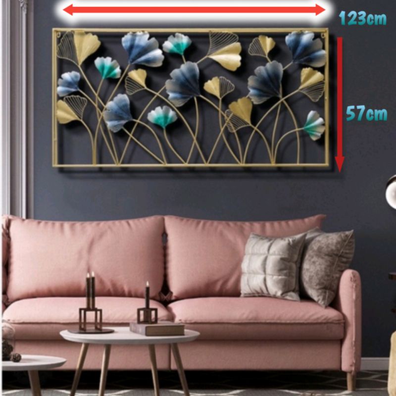Golden Iron Leaf / Dekorasi Dinding Kuningan Ginko / Pajangan Dinding Bunga Emas