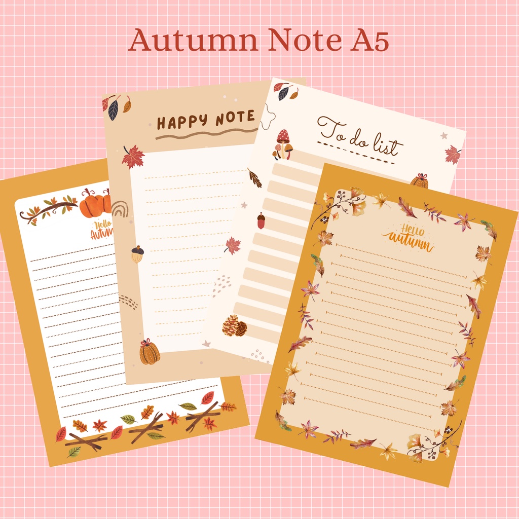 Notepad / Isi binder Autumn Notebook Musim Gugur Aesthetic isi 30