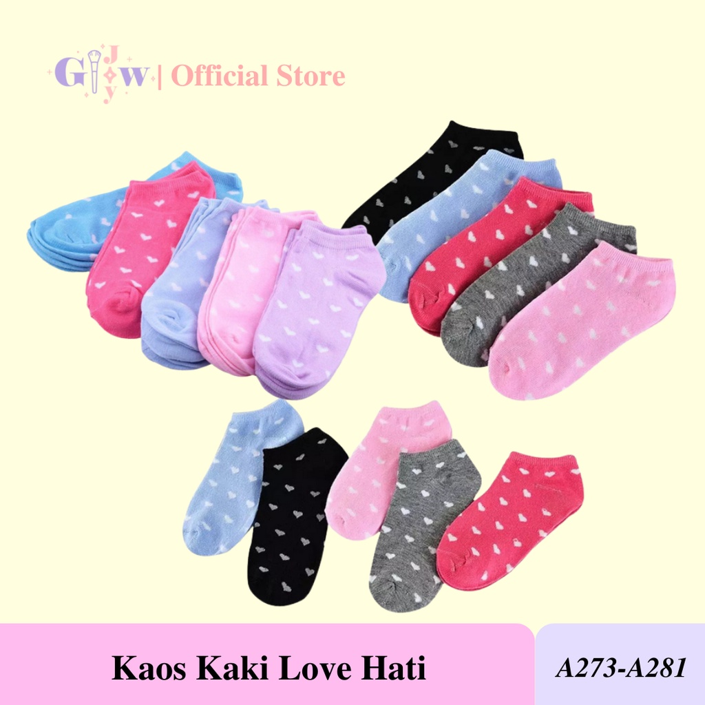 A273-A281 KAOS KAKI LOVE HATI kaus stocking pakaian wanita laki laki perempuan cewe cowo cewek cowok dewasa anak kecil kantor sekolah sepatu sendal murah termurah viral cantik lucu imut bayi kain spandek polyester olahraga sport sock socks