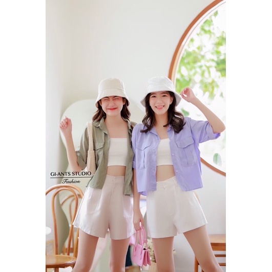 KEMEJA GIANTS BASIC KANTONG DUA|BLOUSE GIANTS BASIC IMPORT BANGKOK(BJFS216)