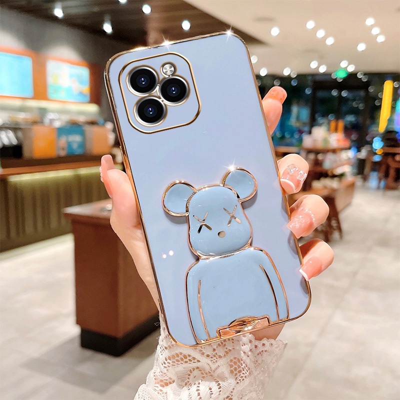 Soft Case Silikon Motif Beruang Untuk iPhone 6 6S Plus 7 8 Plus XR XS Max 11 Pro Max SE