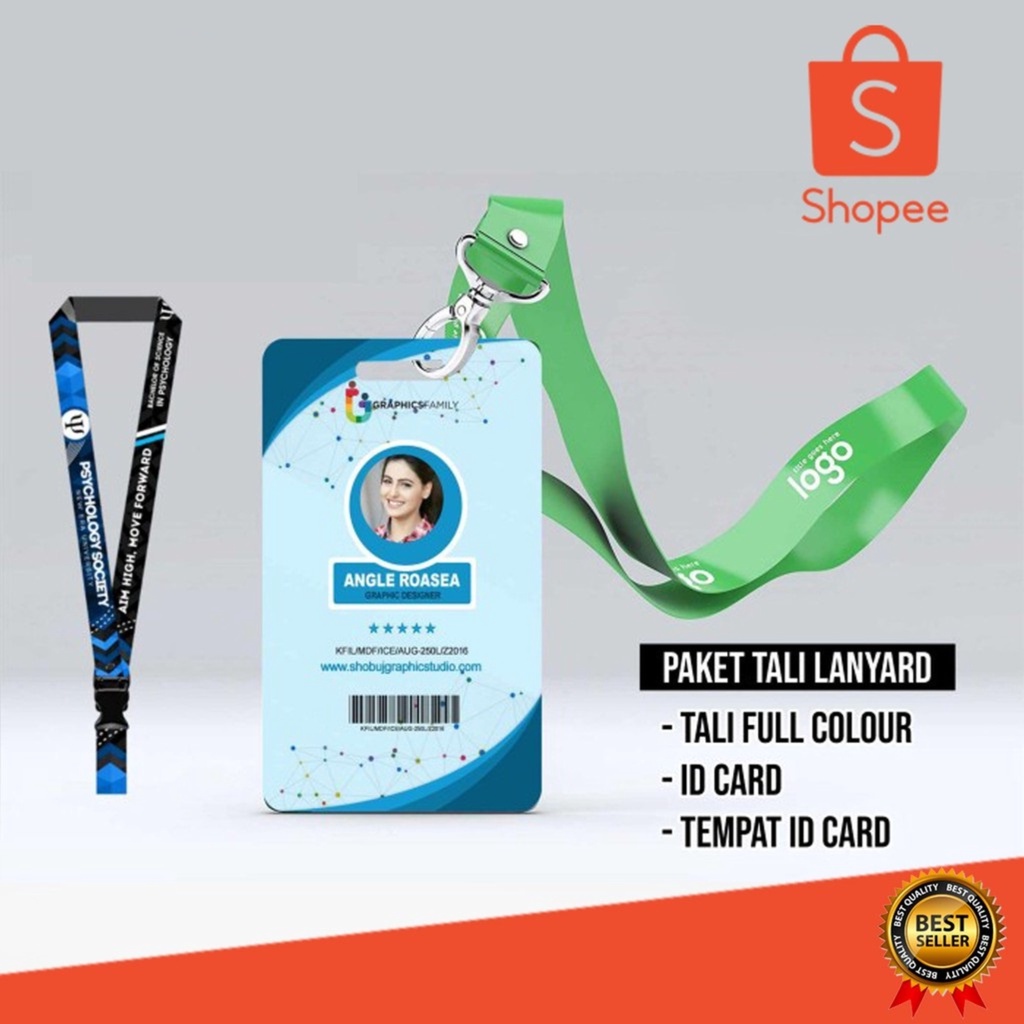 

PAKET LENGKAP ID CARD PLUS TALI LANYARD FULL PRINTING 2 CM