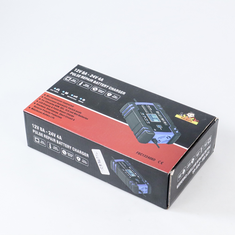 FOXSUR Charger Aki Mobil Motor 130W 12V/24V 150Ah with LCD - FBC122408D - Yellow - 7RRSB9YL