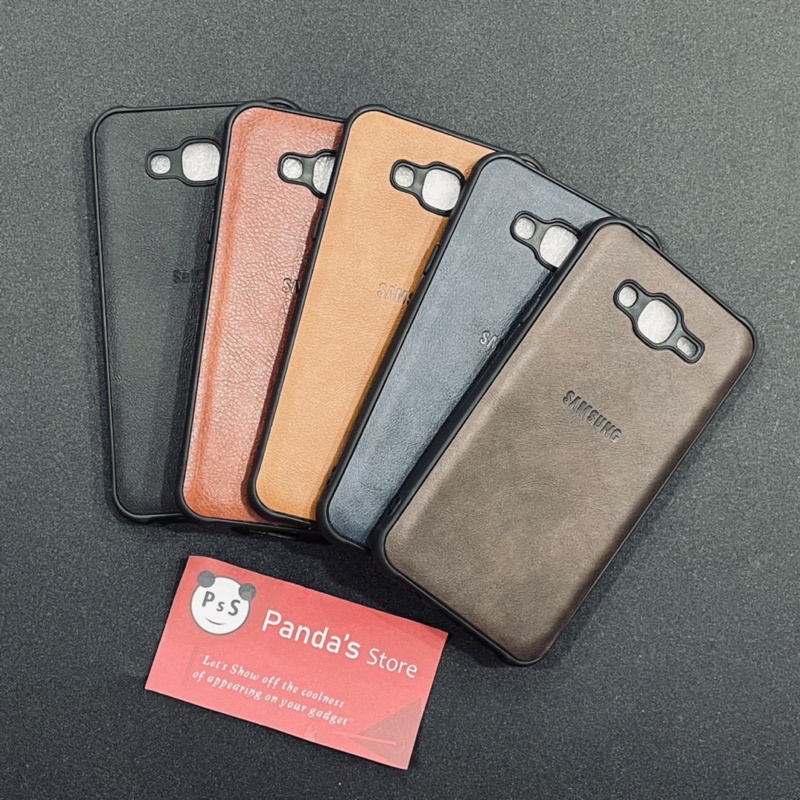 Leather Case Samsung J7 Softcase Kulit Elegan Casing Slim Fit