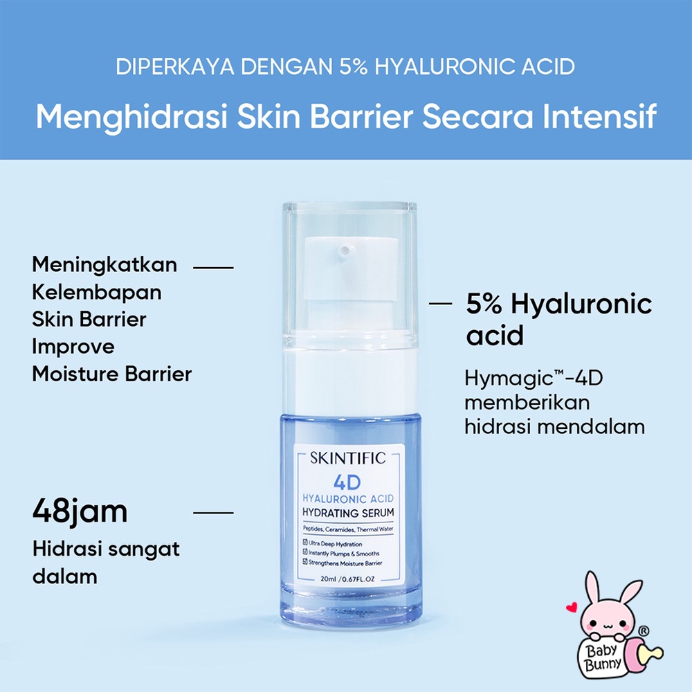 ❤ BELIA ❤ SKINTIFIC Hyaluronic Acid 4D Series | Essence Toner | Hydrating Serum | 20 ml 100 ml | Perawatan Wajah | BPOM