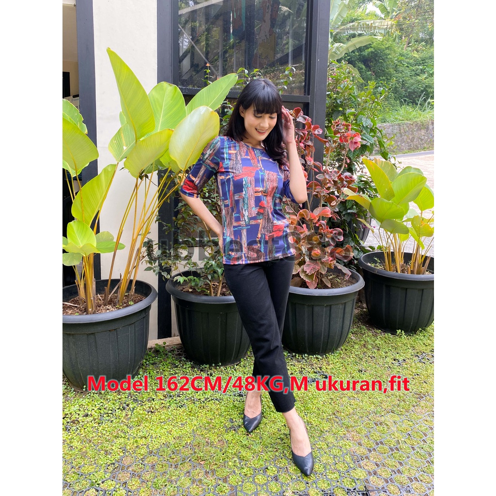 Stok bersih!M-5XL Real Pic Blus Wanita Ready Blouse Bunga Longgar Silk Lengan Boneka Kasual