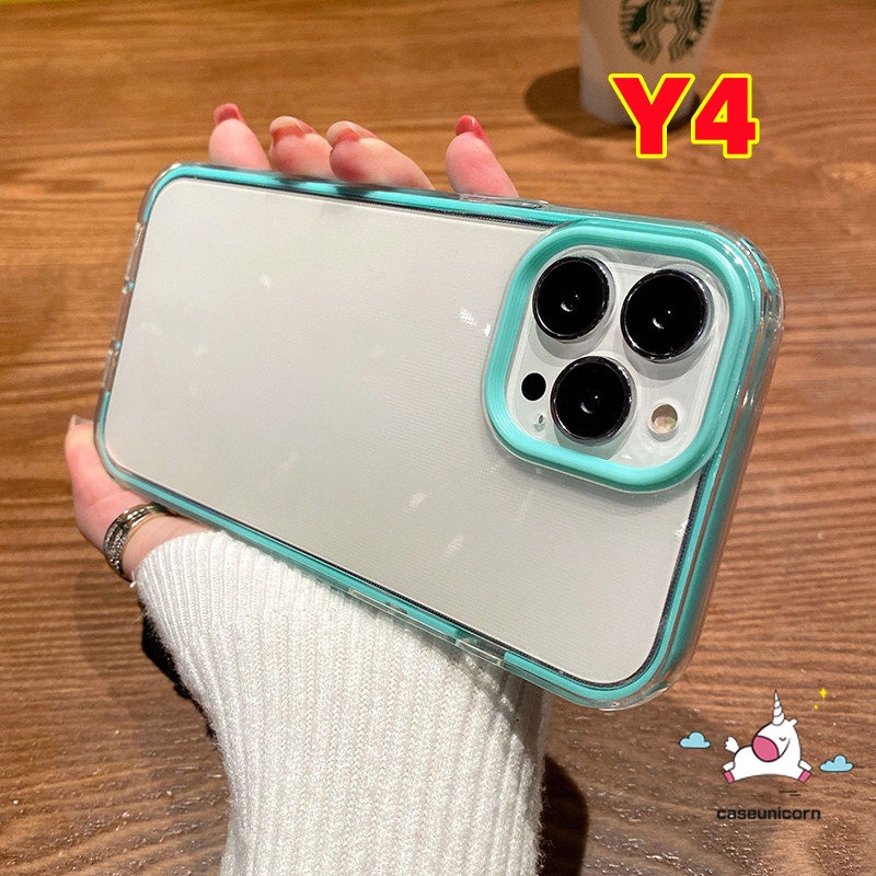 Bumper Shockproof 3-in-1 Mewah Bening Simple Soft Case Realme C31 C35 C33 C30 C25 C25s C12 C21Y C25Y C21 C20 C20A C11 C15 Realme 9i 8 Pro 8i 85 6i 5s 5i C3 Penutup Bingkai Warna Permen