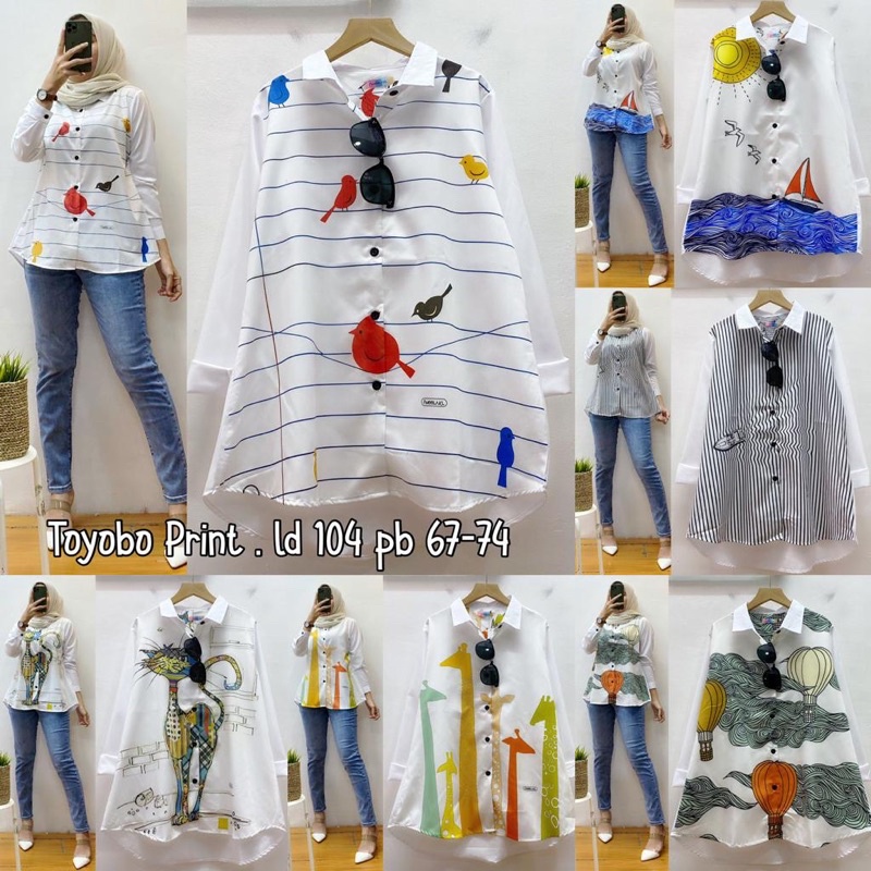 Kemeja print toyobo