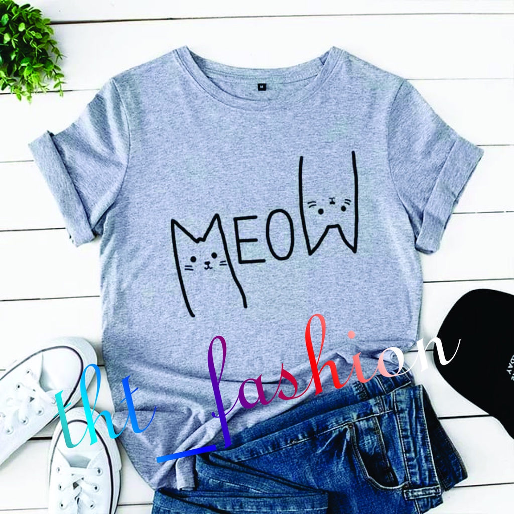 Baju kaos oversize kaos distro wanita meow