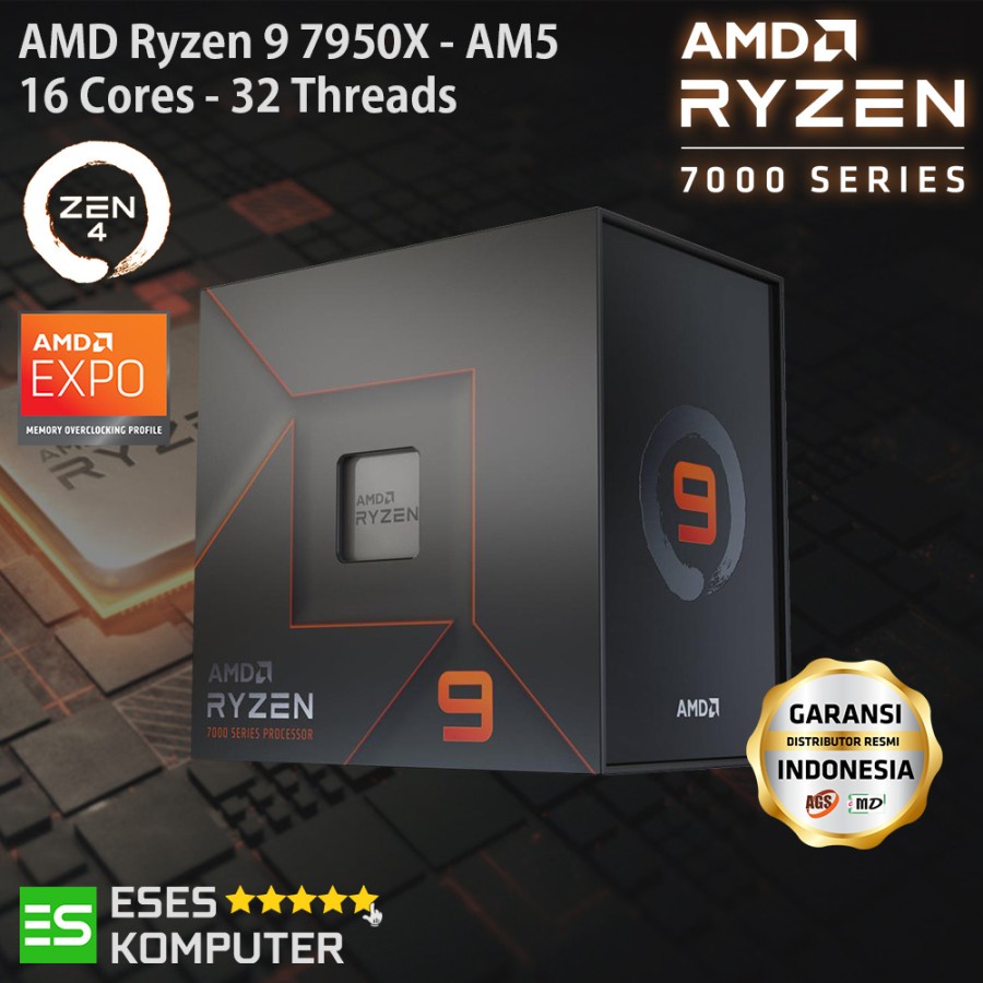 Processor AMD Ryzen 9 7950X 4.5GHz Up To 5.7GHz 16-Core AM5 | Zen 4