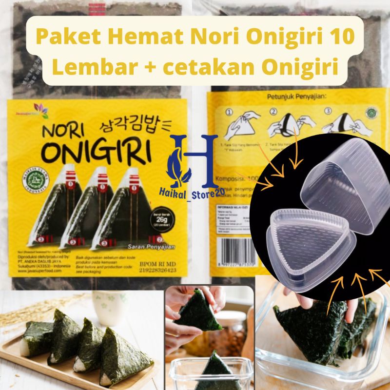 

Paket Hemat Nori Onigiri 10 Lembar Javafood Plus Cetakan Onigiri Bento Besar