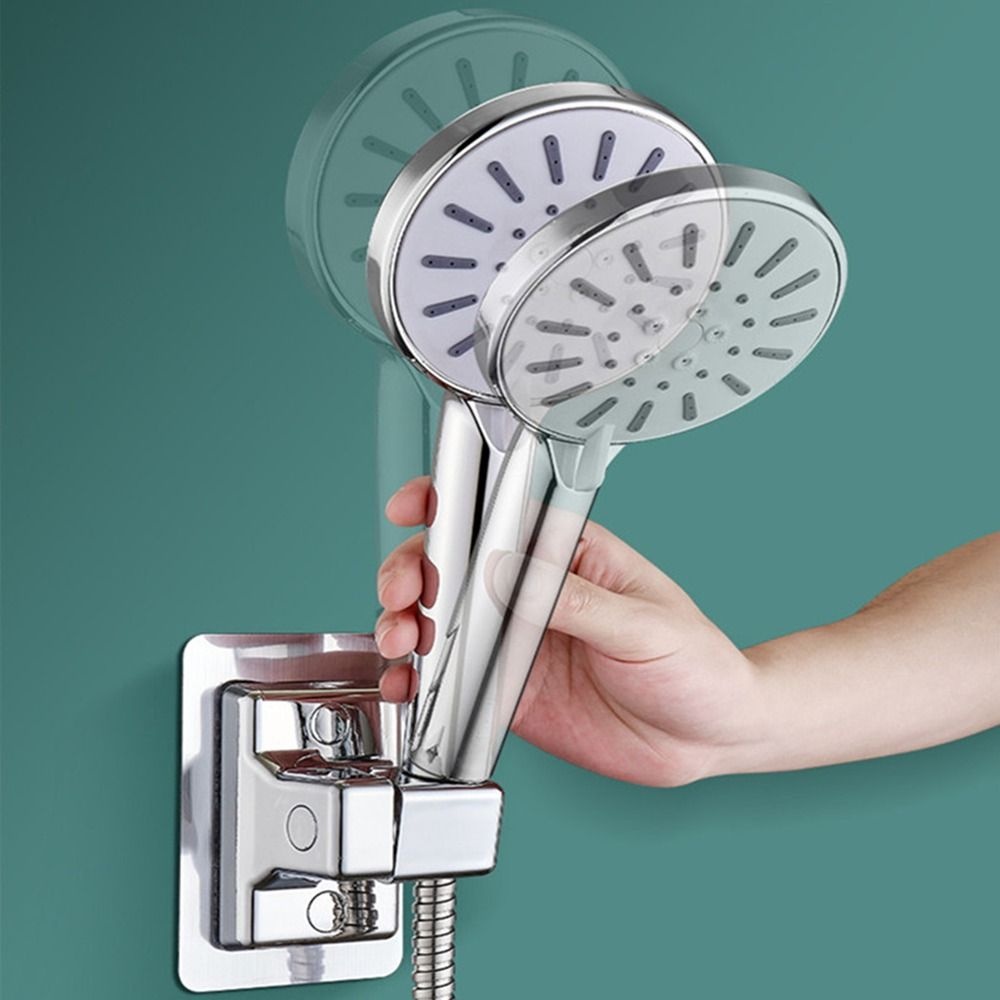 NICKOLAS1 Shower Head Holder Rotatable Adjustable Relocatable Self-Adhesive Shower Head Fitting Rak Shower Bebas Pukulan